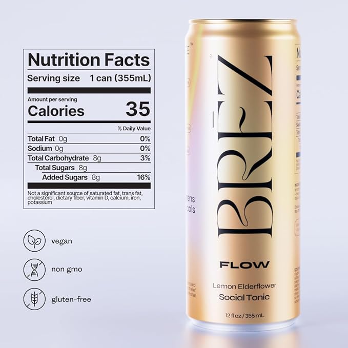 BRĒZ Mushroom Drink Variety Pack - Flow, Dream & Elevate - Lion’s Mane, Reishi, Cordyceps Mushrooms, Non-Infused, Adaptogen Tonics for Focus, Sleep, Mood & Energy, Vegan, 12 fl oz Cans (12 Pack)