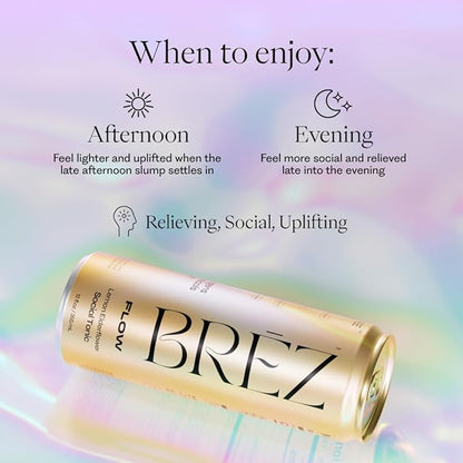 BRĒZ Mushroom Drink Variety Pack - Flow, Dream & Elevate - Lion’s Mane, Reishi, Cordyceps Mushrooms, Non-Infused, Adaptogen Tonics for Focus, Sleep, Mood & Energy, Vegan, 12 fl oz Cans (24 Pack)