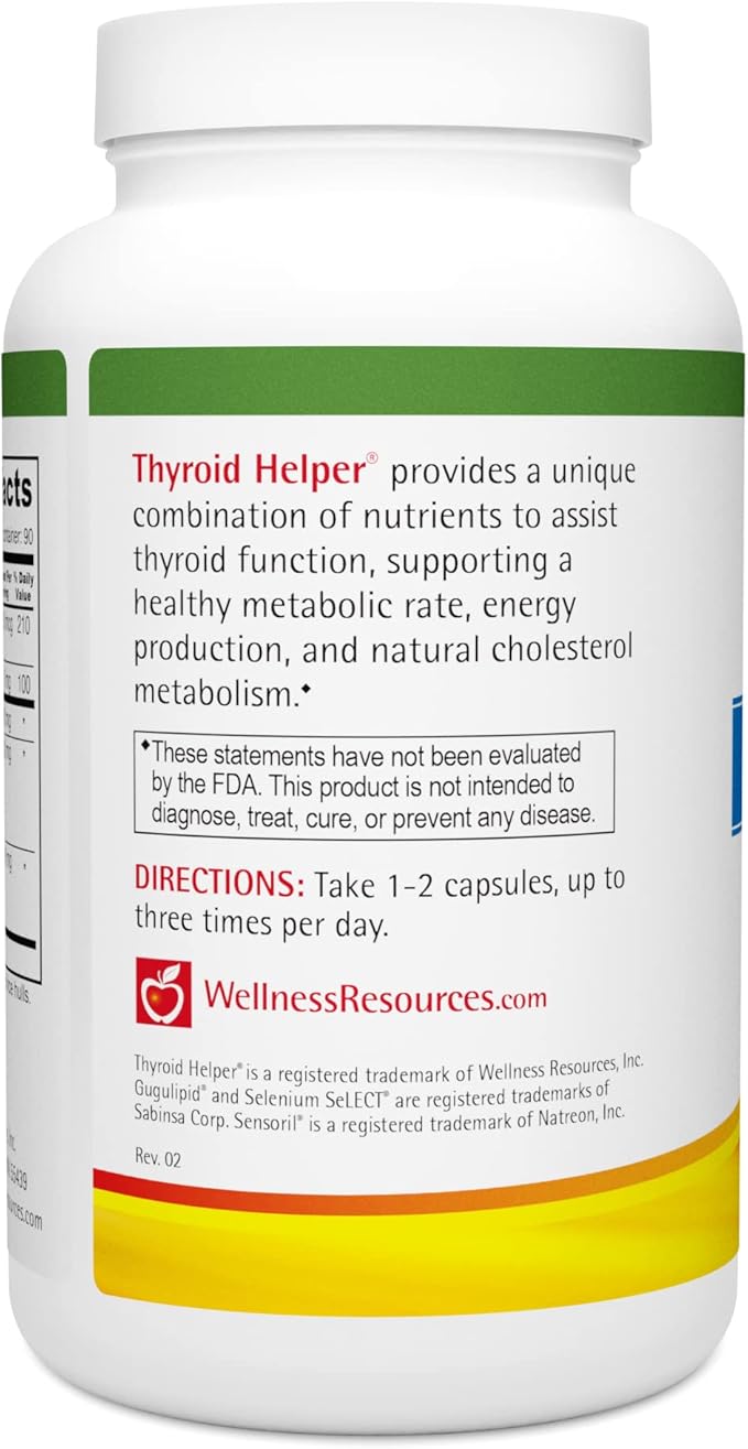 Wellness Resources Thyroid Helper - Natural Supplement for Metabolism, Energy, Thyroid Support (180 Capsules) …