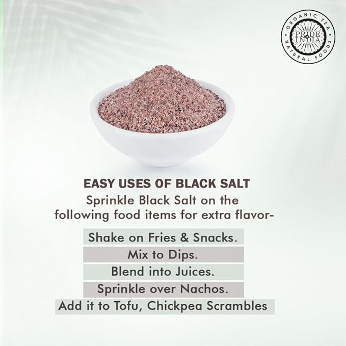 Pride Of India - Himalayan Black Rock Salt - Fine Grind, (4.8 oz) - Kala Namak, Contains 84+ Minerals, Perfect for Cooking, Tofu Scramble