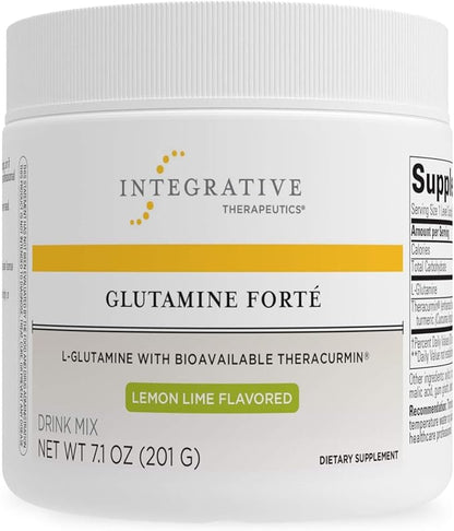 Integrative Therapeutics Glutamine Forté - L-Glutamine Powder for Gut Health Support* - Healthy Gut Support Supplement for Men & Women* - Water-Dispersible Form of Turmeric - 7.09 oz