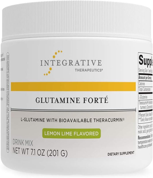 Integrative Therapeutics Glutamine Forté - L-Glutamine Powder for Gut Health Support* - Healthy Gut Support Supplement for Men & Women* - Water-Dispersible Form of Turmeric - 7.09 oz