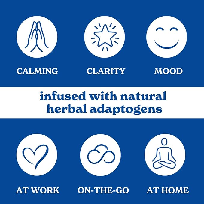 Tranquini Calming Drink with Herbal Adaptogens, Non-Alcoholic, Sparkling Water, Sugar & Gluten Free, Ashwagandha with L Theanine, Vegan