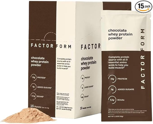 Whey Protein Powder | 100% Whey Isolate | 25g Protein & 6.3g BCAAs | Low Carb & Keto-Friendly | No Added Sugar (15 Packets, Chocolate)