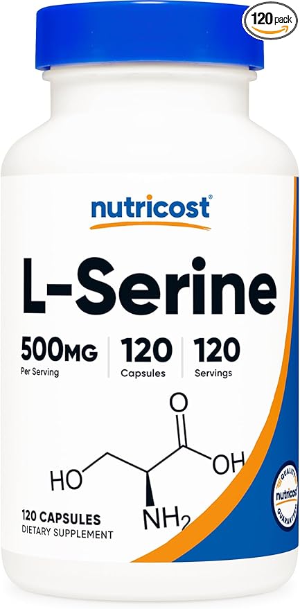 Nutricost L-Serine 500mg, 120 Capsules, 120 Servings - Vegetarian Capsules, Non-GMO, Gluten Free