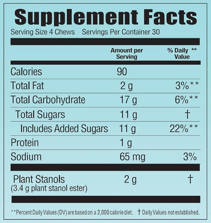 Benecol® Soft Chews - Made with Clinically Proven Cholesterol-Lowering Plant Stanols - Cholesterol Management Supplement (120 Chocolate Chews)