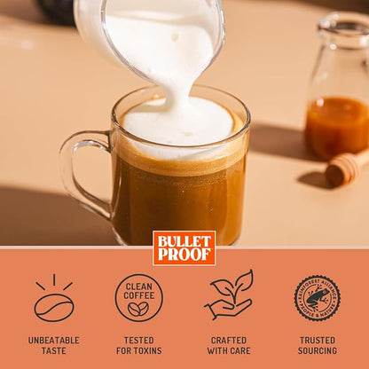 Bulletproof Coffee + Organic Grass-Fed Butter Single-Serve Pods, 10 Count, Keto Coffee, All-in-one Recipe with MCT Oil and Butter, Packaging May Vary