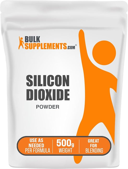 BulkSupplements.com Silicon Dioxide Powder - Silicon Dioxide Food Grade - Additive & Anti-Caking Agent for Capsules, Emulsifier, 500g (1.1 lbs) (Pack of 1)