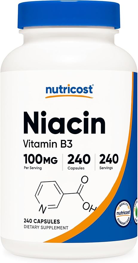 Nutricost Niacin (Vitamin B3) 100mg, 240 Capsules - with Flushing, Non-GMO, Gluten Free
