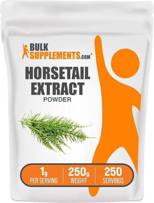 BulkSupplements.com Horsetail Extract Powder - Horsetail Herb - Silica Supplements, Gluten Free, 1g per Serving, 250g (8.8 oz) (Pack of 1)
