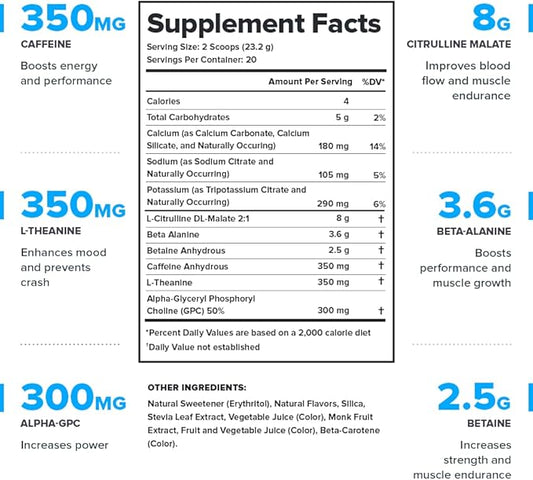 LEGION Pulse Pre Workout - All Natural Nitric Oxide Preworkout Drink to Boost Energy, Creatine Free, Naturally Sweetened, Beta Alanine, Citrulline, Alpha GPC (Pink Lemonade)