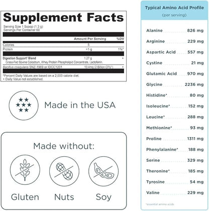 Ancient Nutrition Colostrum Superfood Powder, Grass Fed Bovine Colostrum, Supports Healthy Gut Microbiome and Immune System, Clinically Studied Lactoferrin & Probiotics, Unflavored, 60 Servings