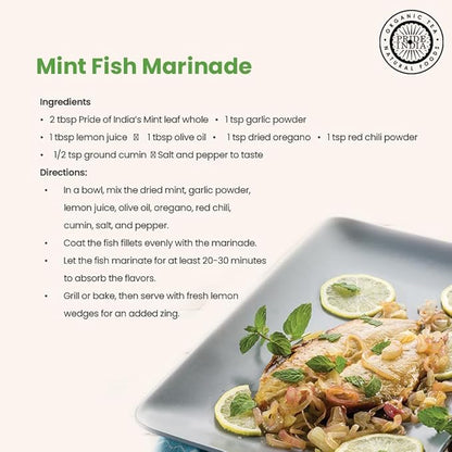 Pride of India – Mint Leaf Whole – Cut & Sifted for Convenience of Use – Good for Culinary Uses – Ideal for Tea/Beverages – Easy to Use – 1 oz. Small Dual Sifter Bottle