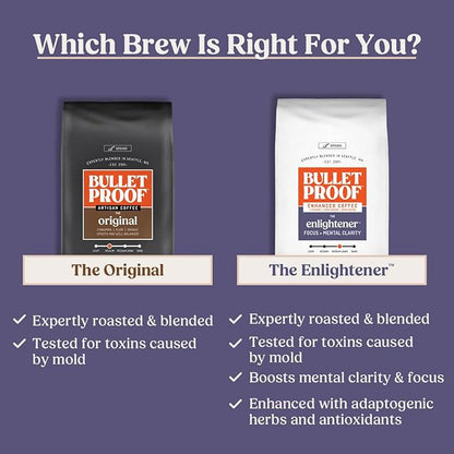 Bulletproof The Enlightener Coffee Pods, 24 Count, Medium-Dark Roast Enhanced Coffee with L-Theanine, Panax Ginseng and Gingko Biloba, Supports Mental Clarity, Focus, and Memory