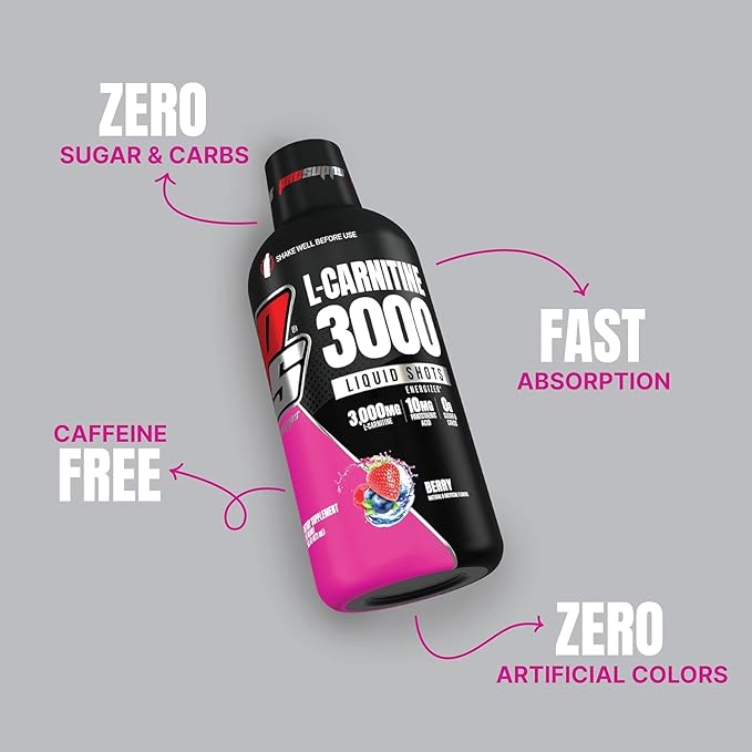 PROSUPPS L-Carnitine 3000 Stimulant Free Liquid Shots (31 Servings, Berry) and Mr. Hyde Signature Series Pre-Workout Energy Powdered Drink (30 Servings, Pixie Dust) Bundle