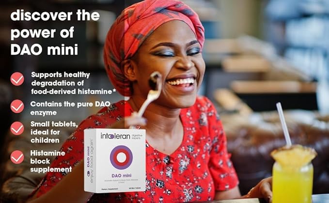 DAO Mini Digestive Enzymes - 60 Tablets | Supplement for Histamine Intolerance & DAO Deficiency | Healthy Histamine Levels | 30,000 HDU Pure Diamine Oxidase (DAO) Enzyme | Coated