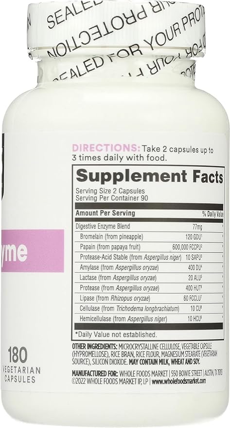 Whole Foods Market, Wholezyme, 180 Count (Pack of 2)
