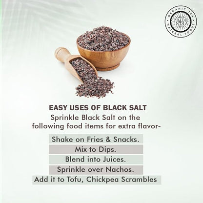 Pride Of India- Himalayan Black Rock Salt, Coarse Grind, (4.4 oz)- Kala Namak, Contains 84+ Minerals, Perfect for Cooking, Tofu Scrambles