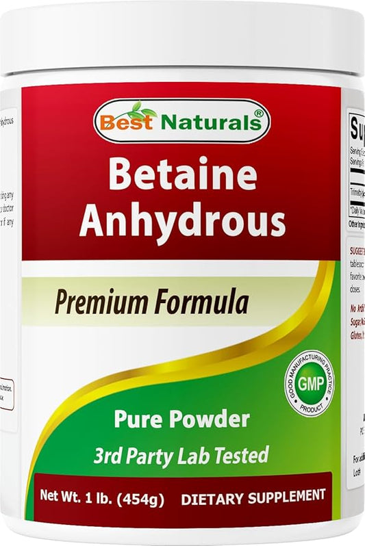 Best Naturals Betaine Anhydrous Trimethylglycine (TMG) Pure Powder 1 Pound (1 LB (Pack of 1))