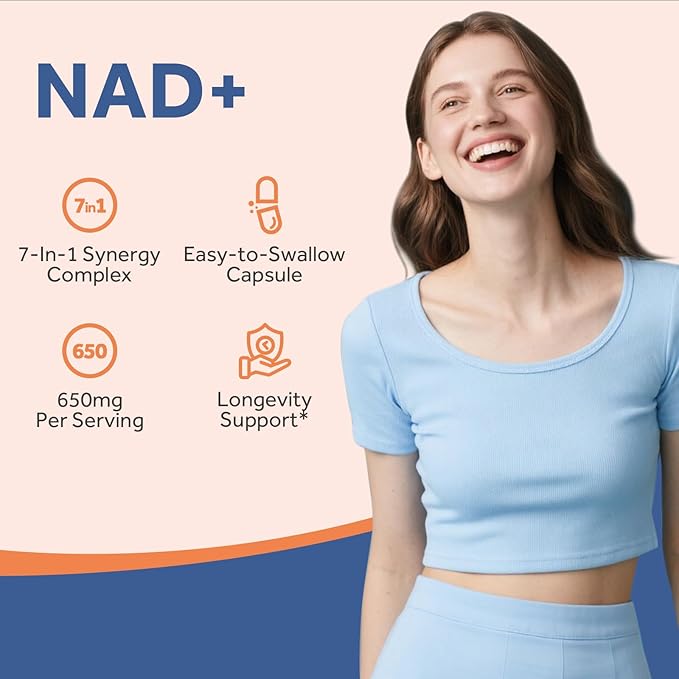 Doctor's Recipes NAD Supplement, Nicotinamide Riboside, Resveratrol, NMN Alternative for Anti-Aging, w/Magnesium Glycinate & L-Tryptophan, 650mg Per Serving, Energy & Mood Boost, 60 Vegan Capsules