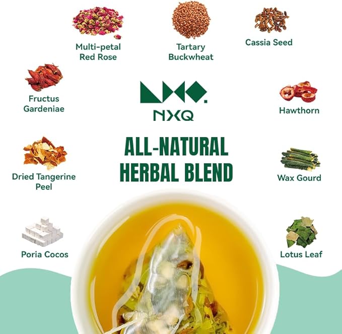 NXQ (30 Bags) Oil Cleansing Tea:Oil Reducing Tea-Traditional Recipe Tea with 9 Herbal Ingredients-A Blend of Winter Melon, Lotus Leaf, Cassia Seed, Poria for wellness