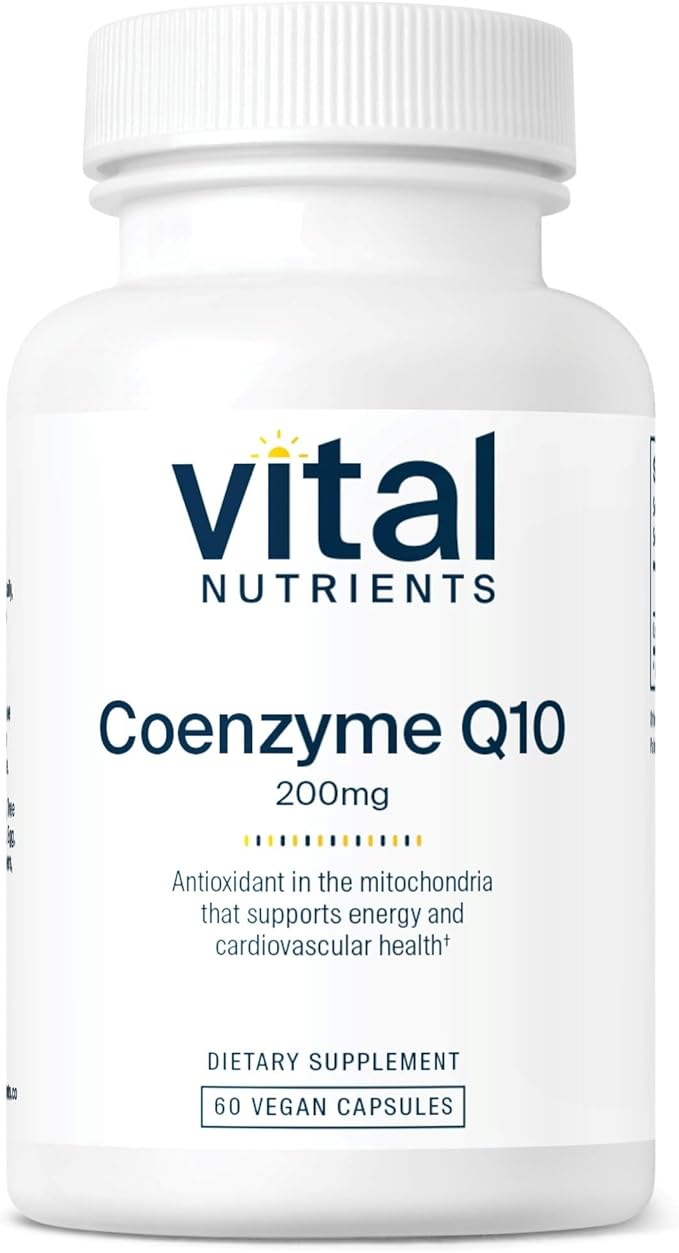 Vital Nutrients CoQ10 200mg | Vegan Supplement | Potent Antioxidant of CoEnzyme Q10 to Support Heart Health and Energy Levels* | Gluten, Dairy and Soy Free | Non-GMO | 60 Capsules