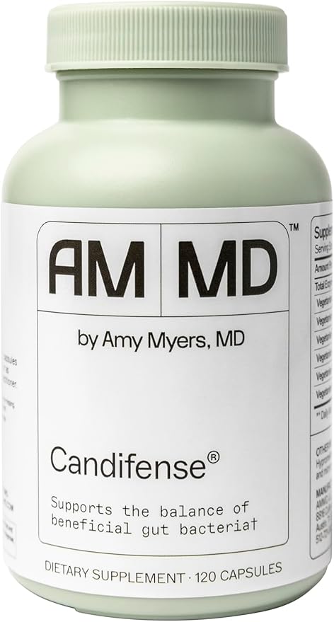 Amy Myers MD Candifense Candida Overgrowth Supplement - Digestive Enzymes for Digesting Fiber - Gut Care for a Balanced Microbiome - Gluten-Free, Dairy-Free & Non-Soy - 120 Capsules (60 Servings)