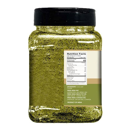 Pride Of India - PACK of 6 - Natural Curry Leaf Powder Ground - 8 oz (Half Pound) Resealable Pouch - Authentic Indian Spice Blend - Used in Soups, Stews, Chutneys and Rice