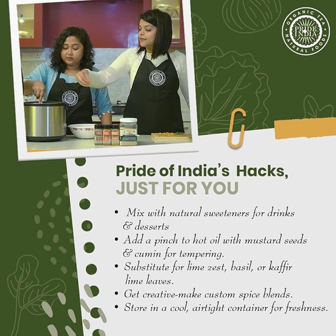 Pride of India – Curry Leaf Ground – Fresh Aroma/Distinct taste – No GMO/No Artificial Color – Traditional Indian Spice – Easy to Use – 1.3 oz. Small Dual Sifter Bottle