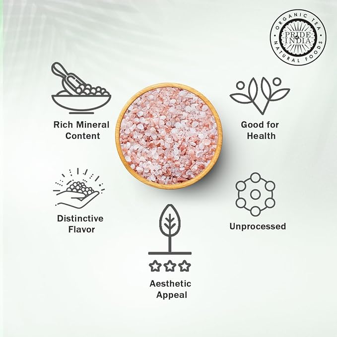 Pride Of India Pure Himalayan Pink Salt | Enriched w/ 84+ Natural Minerals | Coarse Salt Grind | Rock Salt | Dual Sifter | 4.8 oz (136.1 gm) Jar