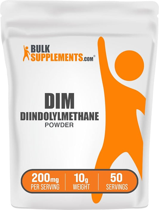BulkSupplements.com DIM Powder - Diindolylmethane Powder, DIM Supplement for Men & Women - Unflavored & Gluten Free, 200mg per Serving, 10g (0.35 oz) (Pack of 1)