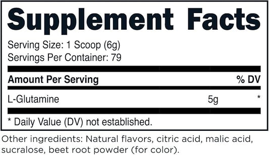 TransformHQ L-Glutamine Powder 500g (Strawberry Lemonade) - Gluten Free, Non-GMO