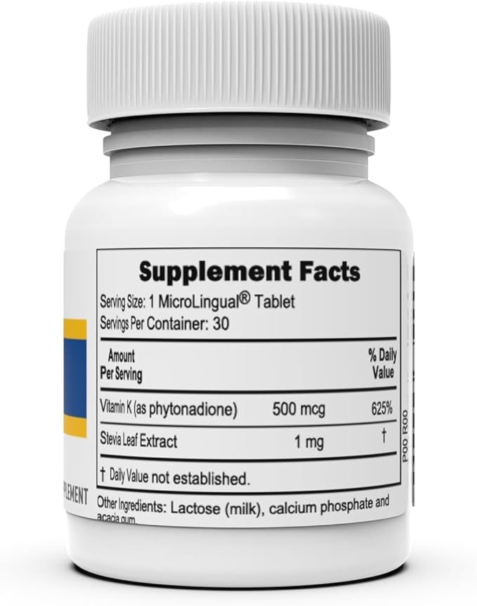 Superior Source Vitamin K1 500 mcg - Bone Strength & Health Support Supplement - Vitamin K Supplement Aids Blood Health & Calcium Absorption - 100 Sublingual Dissolving Tablets