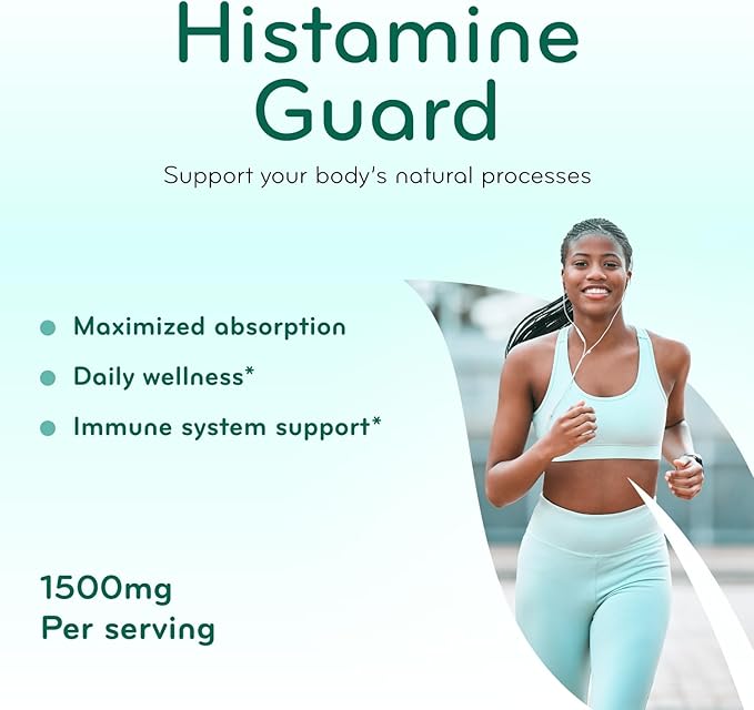 Histamine Guard Immune Support Supplement - Herbal Sinus Respiratory and Immunity Support Histamine Blocker with Stinging Nettle Vitamin C Bromelain and Quercetin Complex - Non-Drowsy (120 Capsules)