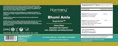 Bhumi Amla Supreme - Chanca Piedra – Harmony Nutraceutical Highest Potency, Maximum Bioactivity, Pure Herbal Supplement for Liver, Gallbladder & Kidney