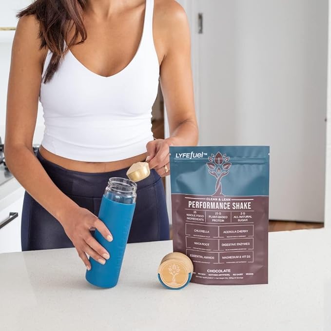 LyfeFuel Vegan Protein Shake Plant-Based Protein Powder with BCAA, Greens & Superfoods for Sports Performance, Recovery & Lean Muscle Building | (Chocolate, 24 Servings)
