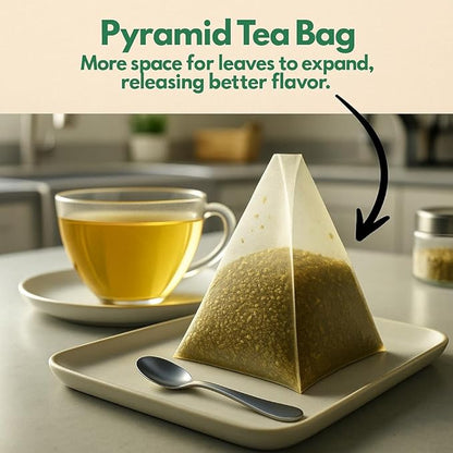 Tozzy Organic Turmeric, Ginger & Cinnamon Tea - 100 Count | Pyramid Tea Bags (Plant-Based & Eco-conscious) | Pure Ingredients