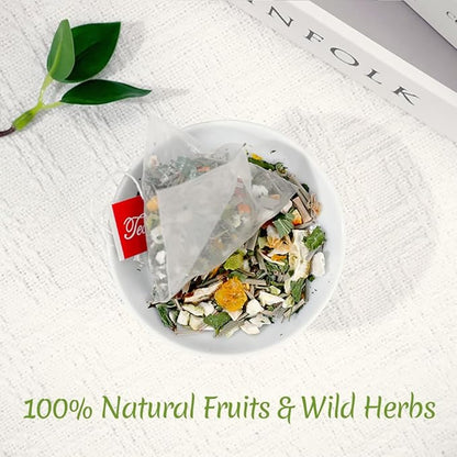 Premium 50 Lemon Peppermint Tea Bags, 100% Natural Lemon & Mint Leaves, No Additives & Caffeine Free.