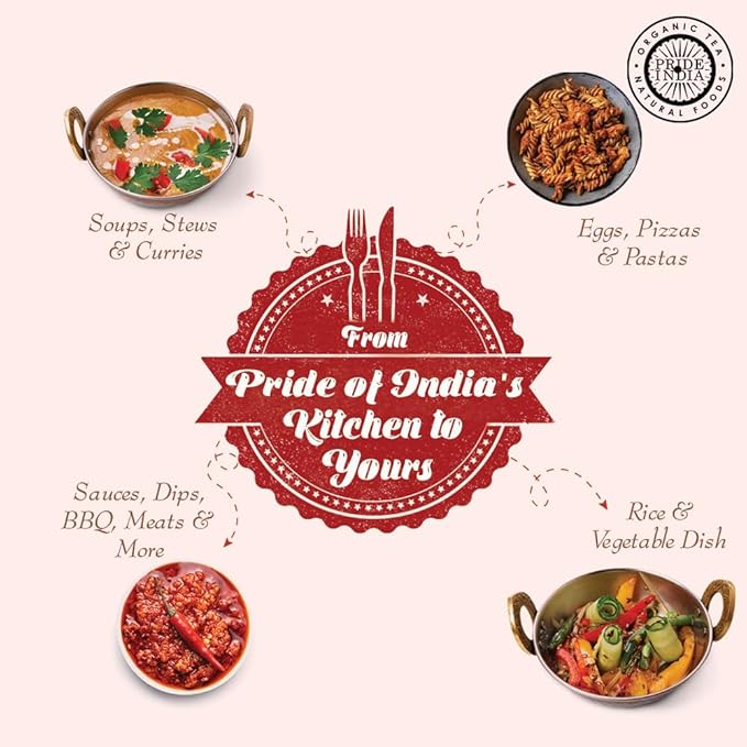 Pride Of India – Red Chili Ground – Traditional Indian Spice – Ideal for Gourmet & Savory Dishes Dishes – GMO/Gluten Free – Easy to Store - 8oz. Medium Dual Sifter Jar