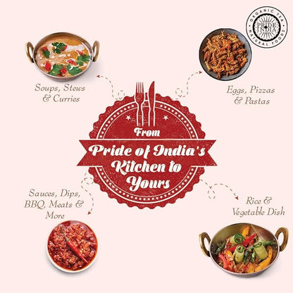 Pride Of India – Red Chili Ground – Traditional Indian Spice – Ideal for Gourmet & Savory Dishes Dishes – GMO/Gluten Free – Easy to Store - 8oz. Medium Dual Sifter Jar