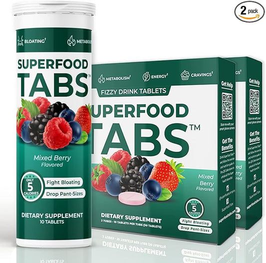 Superfoods Company Detox Cleanse Drink - Nutrition Supplement for Women & Men - Support Healthy Weight, Digestive Health, Cravings & Bloating Relief - Mixed Berry Flavor [60 Tablets]
