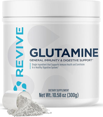 Revive Gut L-Glutamine Powder MD - Muscle Recovery & Immune System Booster for Adults - Promotes Digestive Health & Reduces Muscle Soreness - Immunity & Digestion Vegan Pure L Glutamine Supplement