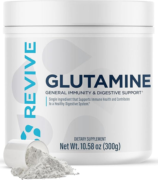 Revive Gut L-Glutamine Powder MD - Muscle Recovery & Immune System Booster for Adults - Promotes Digestive Health & Reduces Muscle Soreness - Immunity & Digestion Vegan Pure L Glutamine Supplement