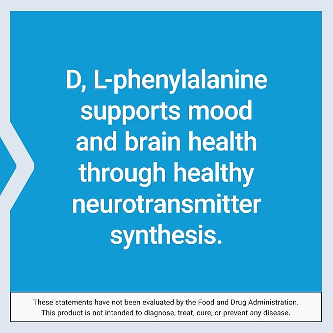 Life Extension D, L-Phenylalanine Capsules, 500 mg – Supports Mood Health, Promotes Neurotransmitter Health – Gluten-Free, Non-GMO, Vegetarian – 100 Capsules
