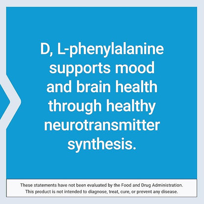 Life Extension D, L-Phenylalanine Capsules, 500 mg – Supports Mood Health, Promotes Neurotransmitter Health – Gluten-Free, Non-GMO, Vegetarian – 100 Capsules