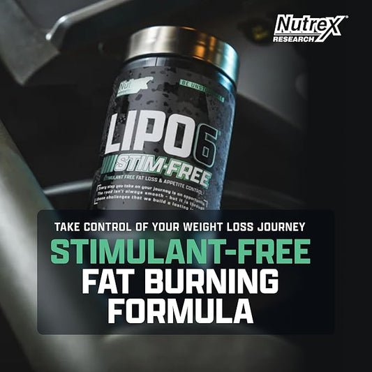 Nutrex Research LIPO SIX Stim-Free Metabolism & Appetite Support Supplement – Reduce Hunger | Non-Stimulant Weight Management Supplement for Women and Men – 60 Servings