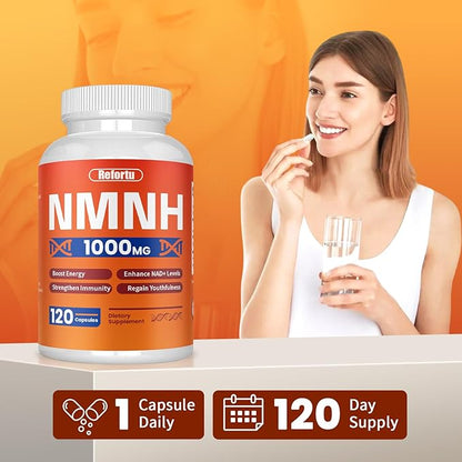 NMNH Supplement(Dihydronicotinamide Mononucleotide),Nicotinamide Mononucleotide for NAD+ Booster,1000mg per Serving,Supports Energy & Overall Health,120 Capsules