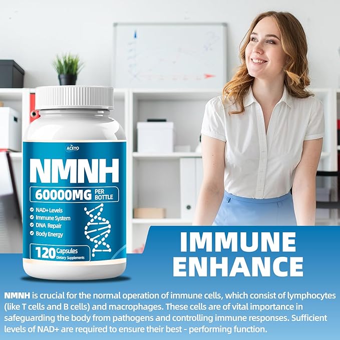 ACEYO NMNH(Dihydronicotinamide Mononucleotide),500mg Per Serving,NAD Supplement to Boost NAD+ Levels for Energy, Immunity, Focus,120 Capsules
