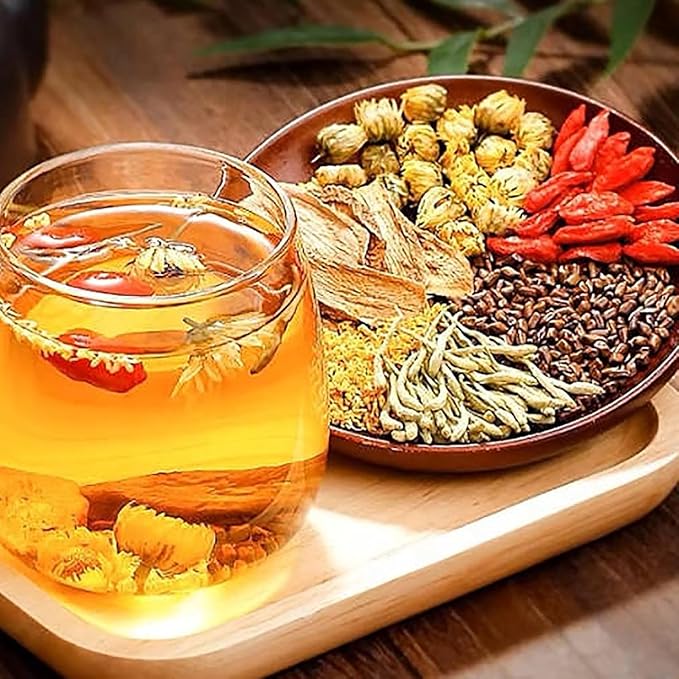 Liver Detox Herbal Tea, Dandelion Root Tea, Chrysanthemum Cassia Seed Goji BerryTea, Kidneys & Liver Health TeaWith Wolfberry, Cassia Seed, Milk Thistle