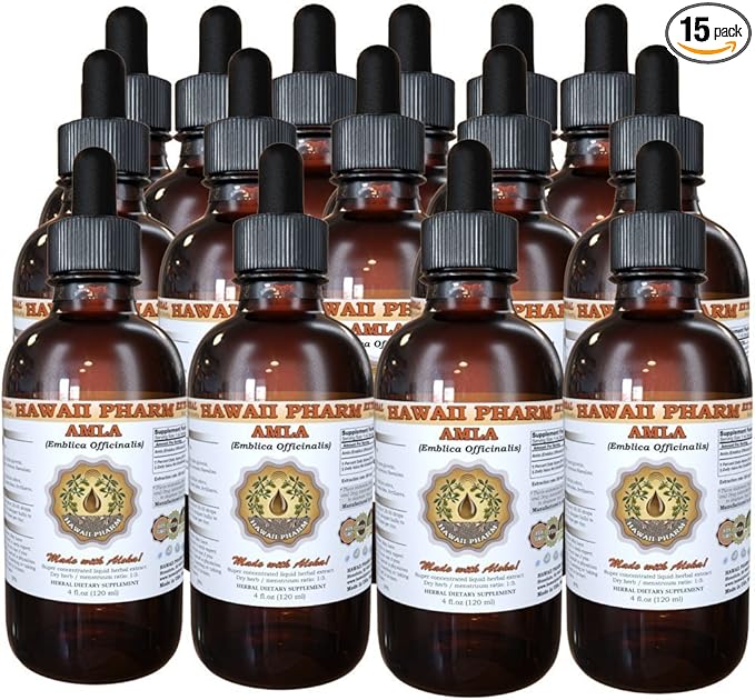 Amla Liquid Extract, Organic Amla (Emblica Officinalis) Tincture 15x4 oz